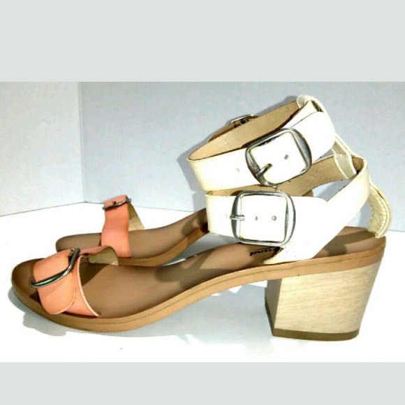 LUCKY BRAND 8M Tan Pink White Leather Sandal - Picture 2 of 8